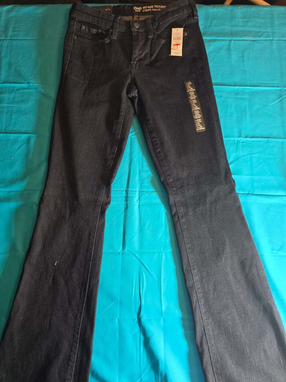 Gap Mid Rise Trouser Black Denim Jeans Size 2/26R NWT